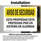 Signmission Facility Protected By Alarm Spanish OSHA Security Notice Sign, Vinyl Decal, 10in W x 7in L, 2PK OS-2PACK-SN-D-710-L-11539 - alternate 4